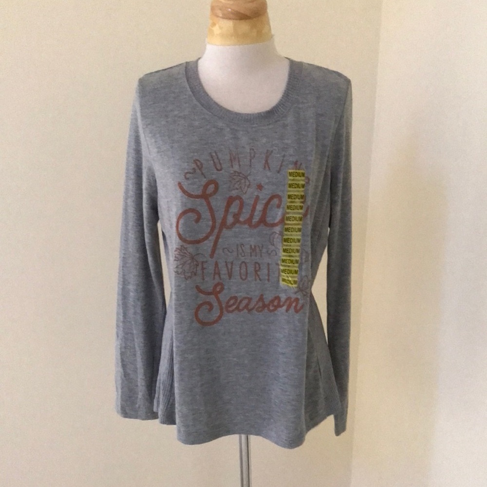 New! Modern Canvas grey long sleeve crew Tee.